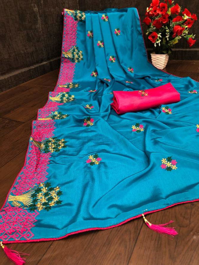 Vichitra Tree Vichitra Silk Designer Fancy Wear Latest Saree Collection